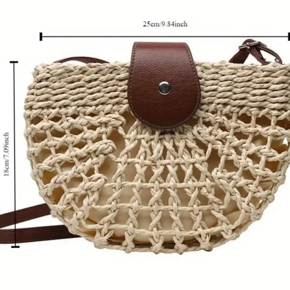 Straw Crossbody Chic Hollow Out. NWT - Picture 11 of 16